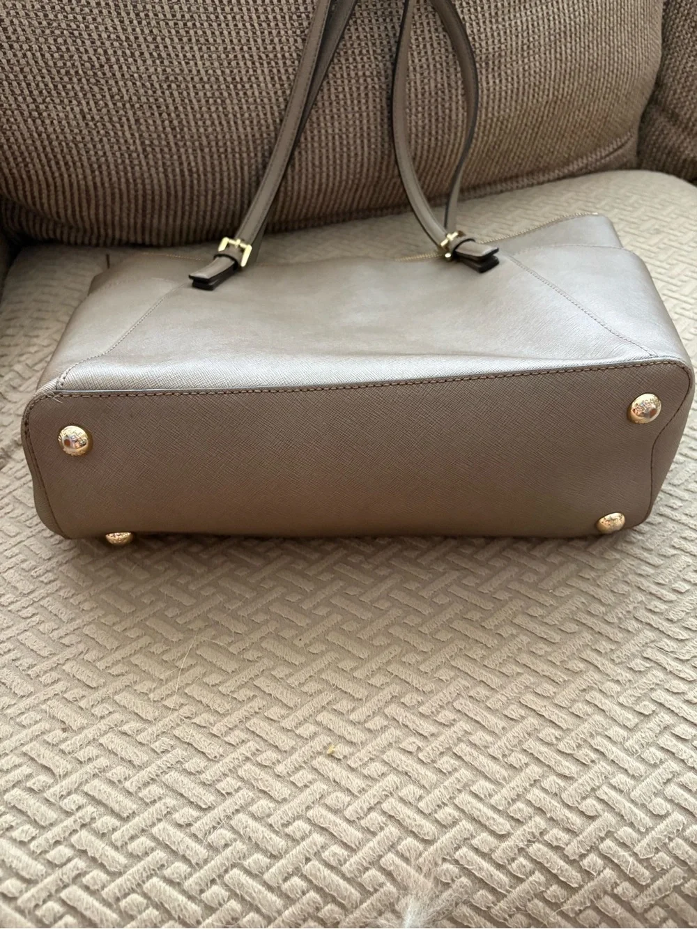 Michael Kors Taupe Saffiano Leather Tote Bag Like New!